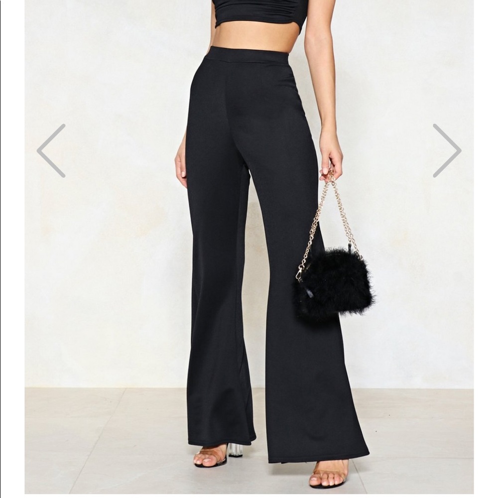 Take two pieces crop top and flare pants set